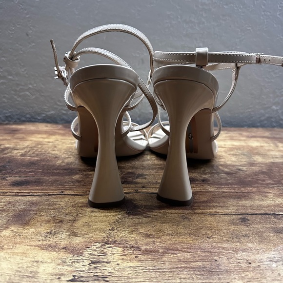 Sam Edelman Lela Strappy Heel Sandals Size 10 Beige Light Latte Patent - Picture 4 of 10